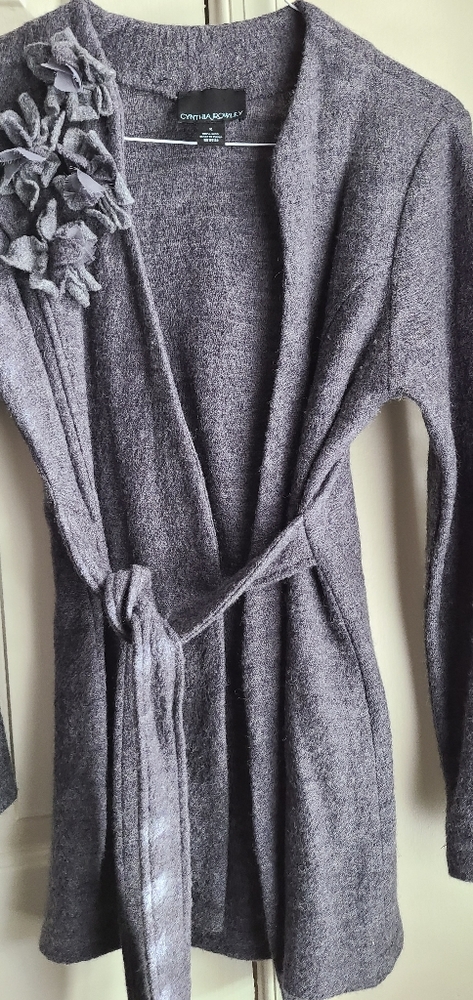 NWOT Cynthia Rowley wool grey open front sweater